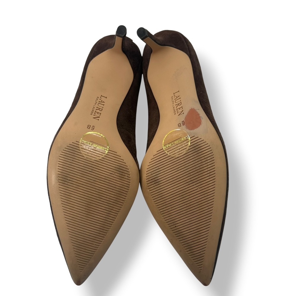 Lauren Ralph Lauren Womens Brown Suede Pointed Toe Pumps Stiletto Heels Size 6B - Picture 7 of 10
